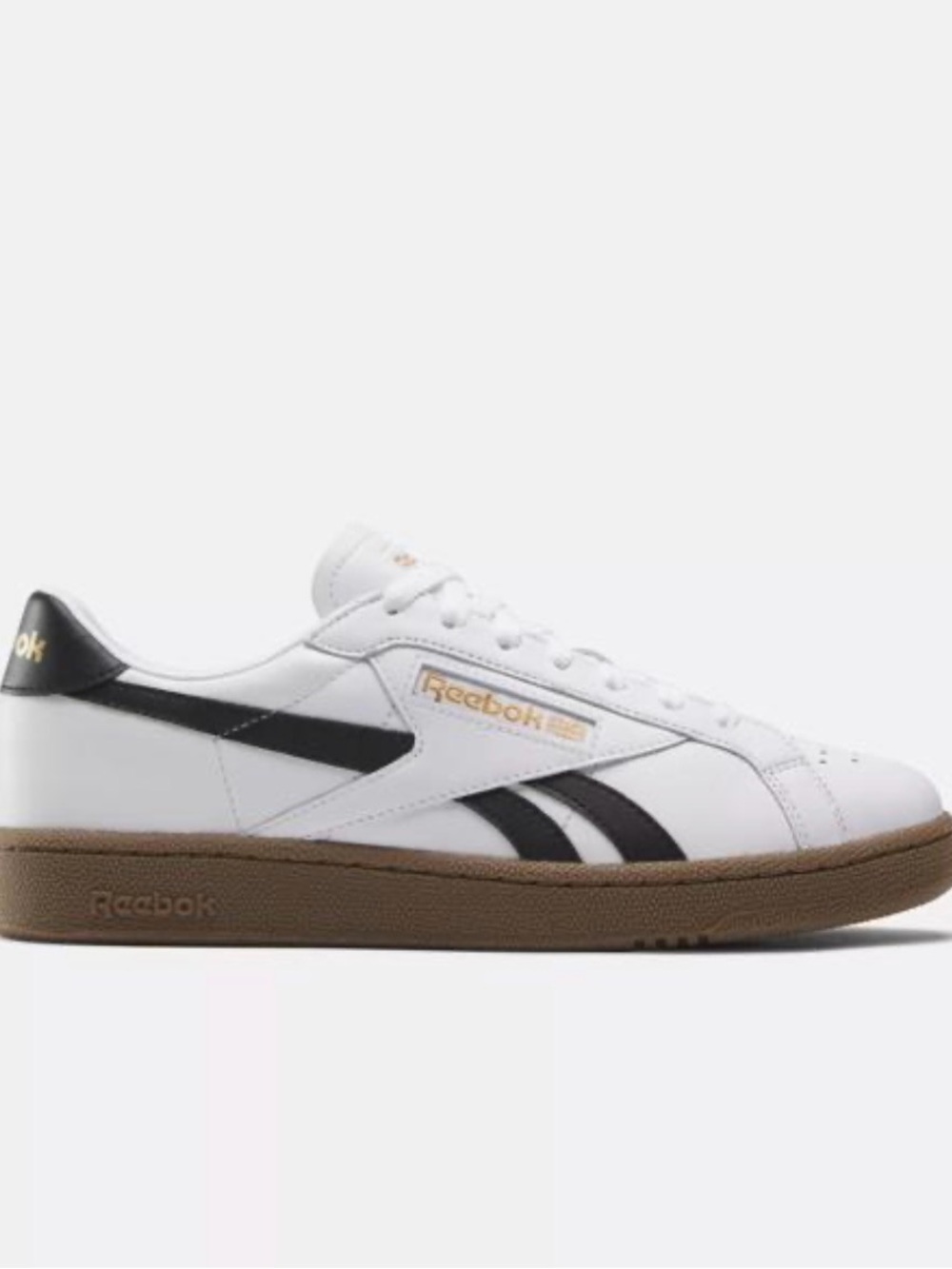 Reebok Club C Grounds White and Black Sneakers with Gum Sole